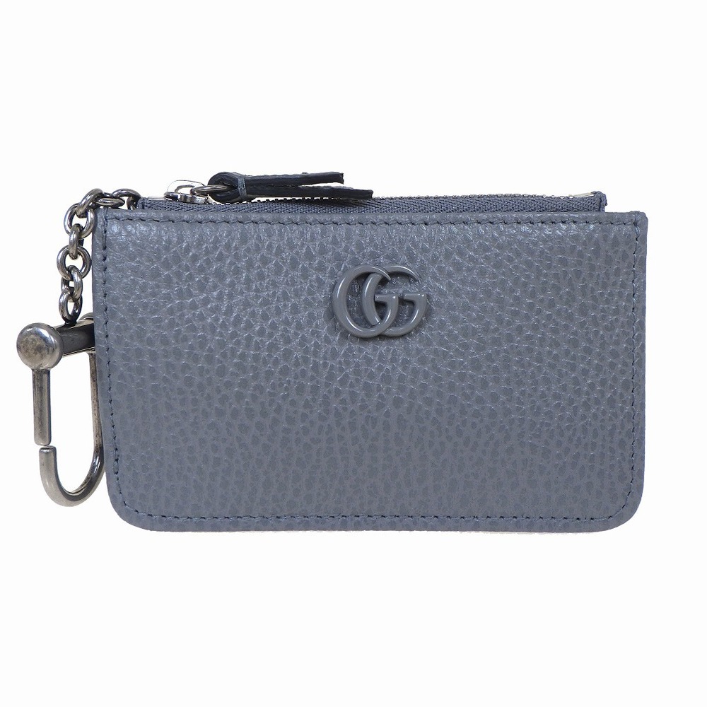 Gucci Gray Keychain Card Case Fragment G Double